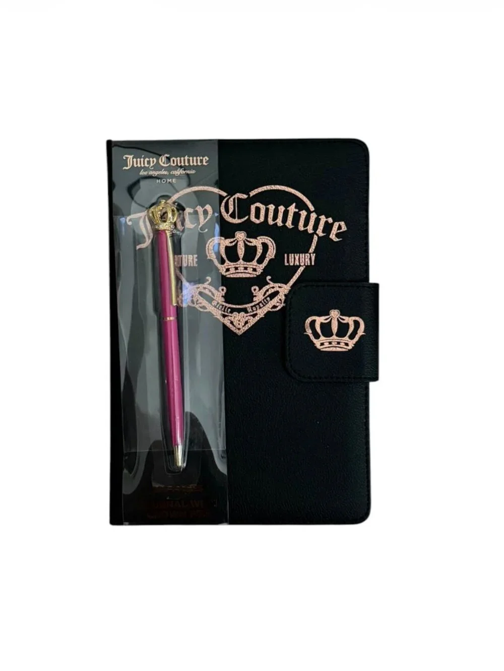 Juicy Couture Black & Metallic Rose Gold Journal Set | NEW